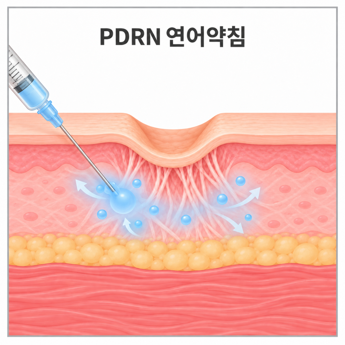 PDRN 연어약침의 작용방식을 보여주는 사진